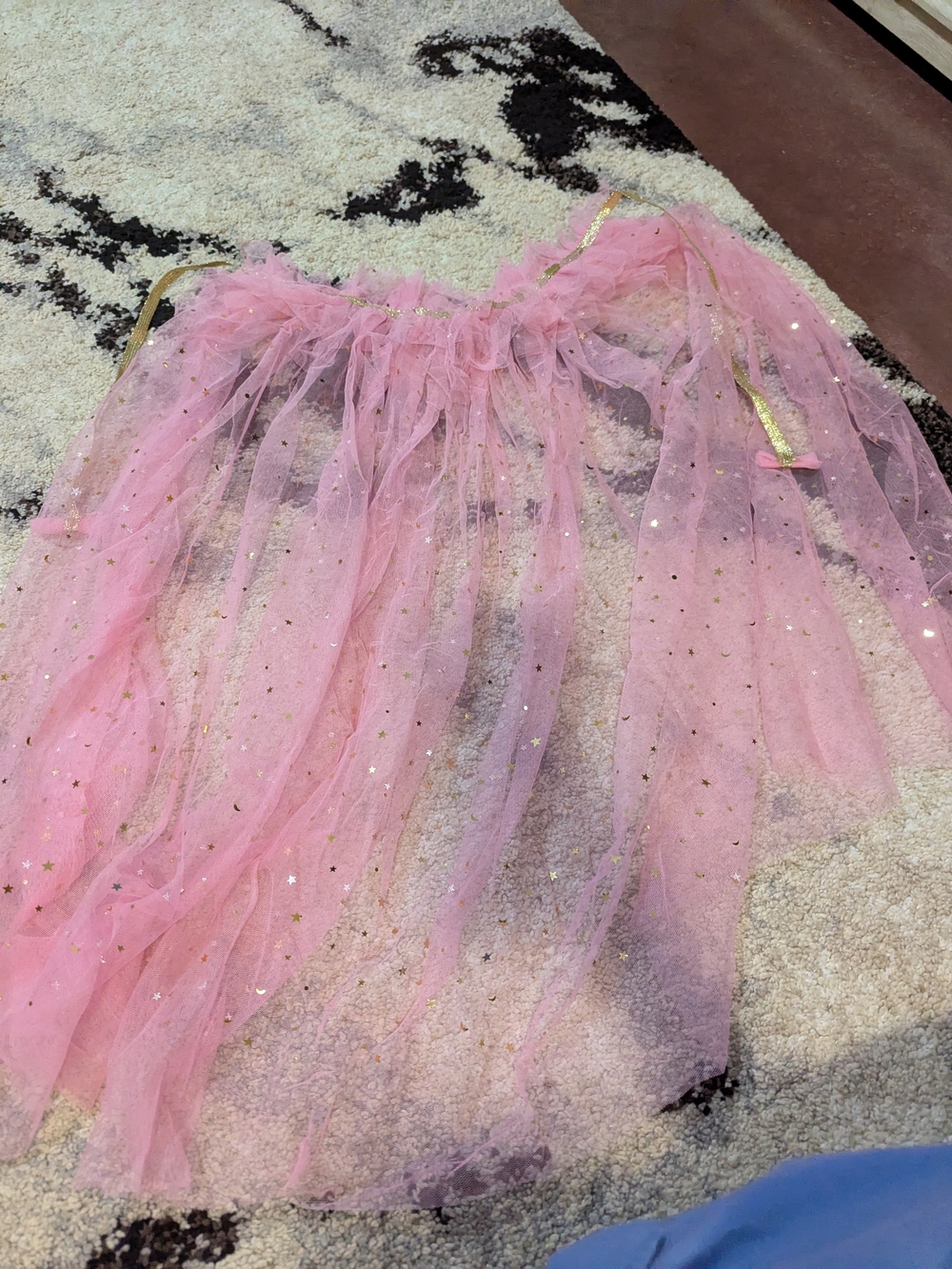 Pink Glitter Tulle Skirt - Sheer Star-Embellished Layered Skirt
